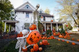 House with Halloween decorations