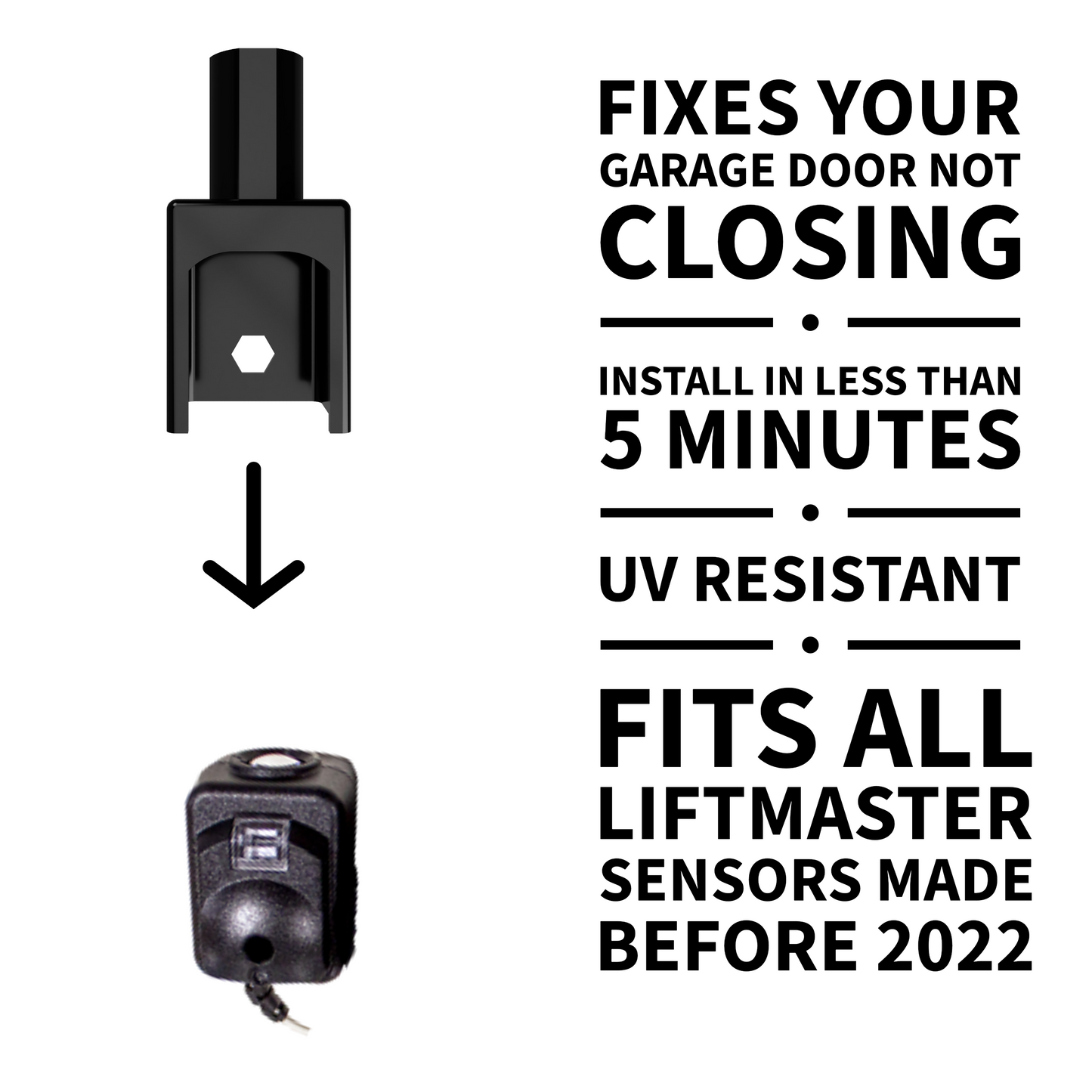 Garage Door Sun Sensor Shield for New Style LiftMaster Garage Door Sensors