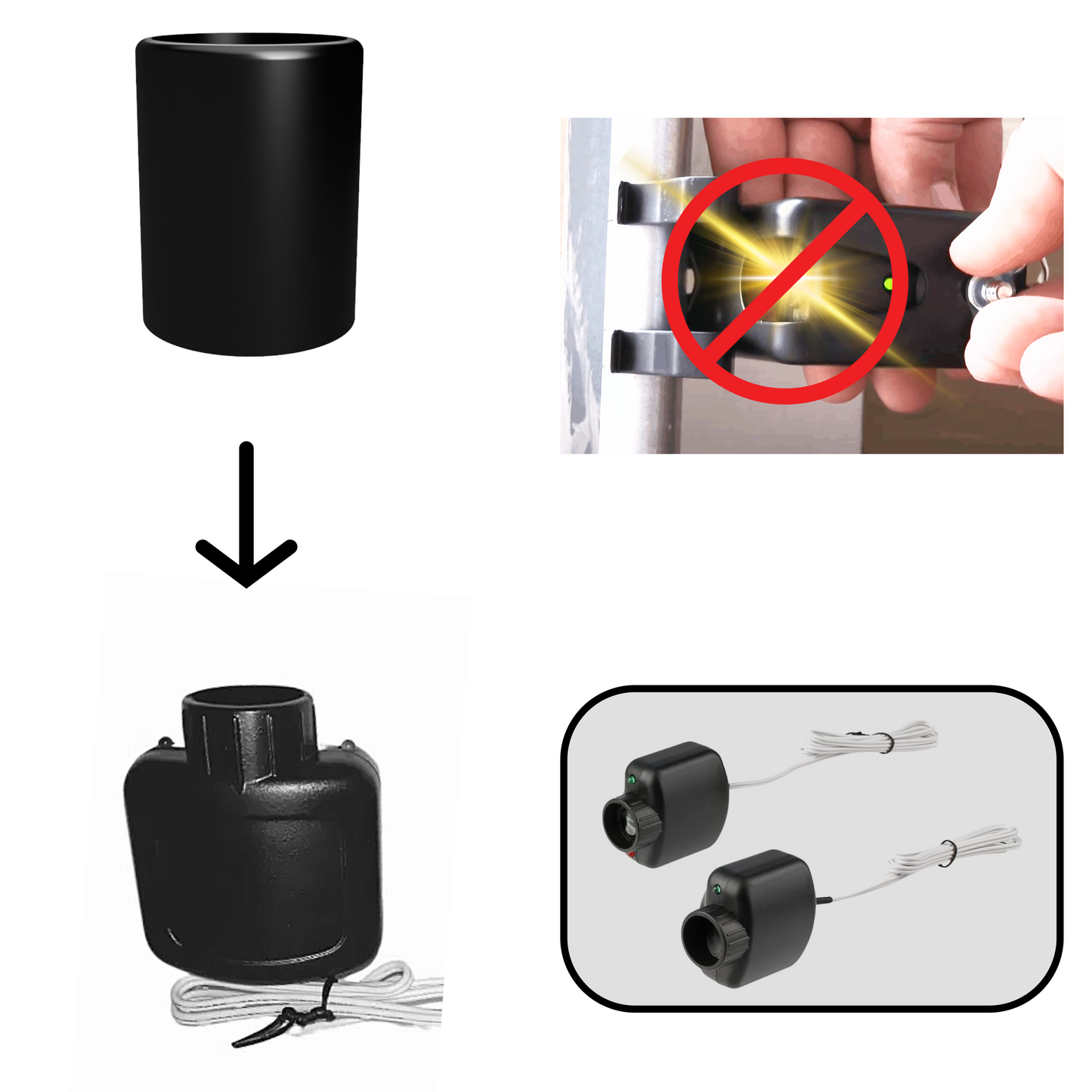 Garage Door Sun Sensor Shield for Linear Garage Door Sensors