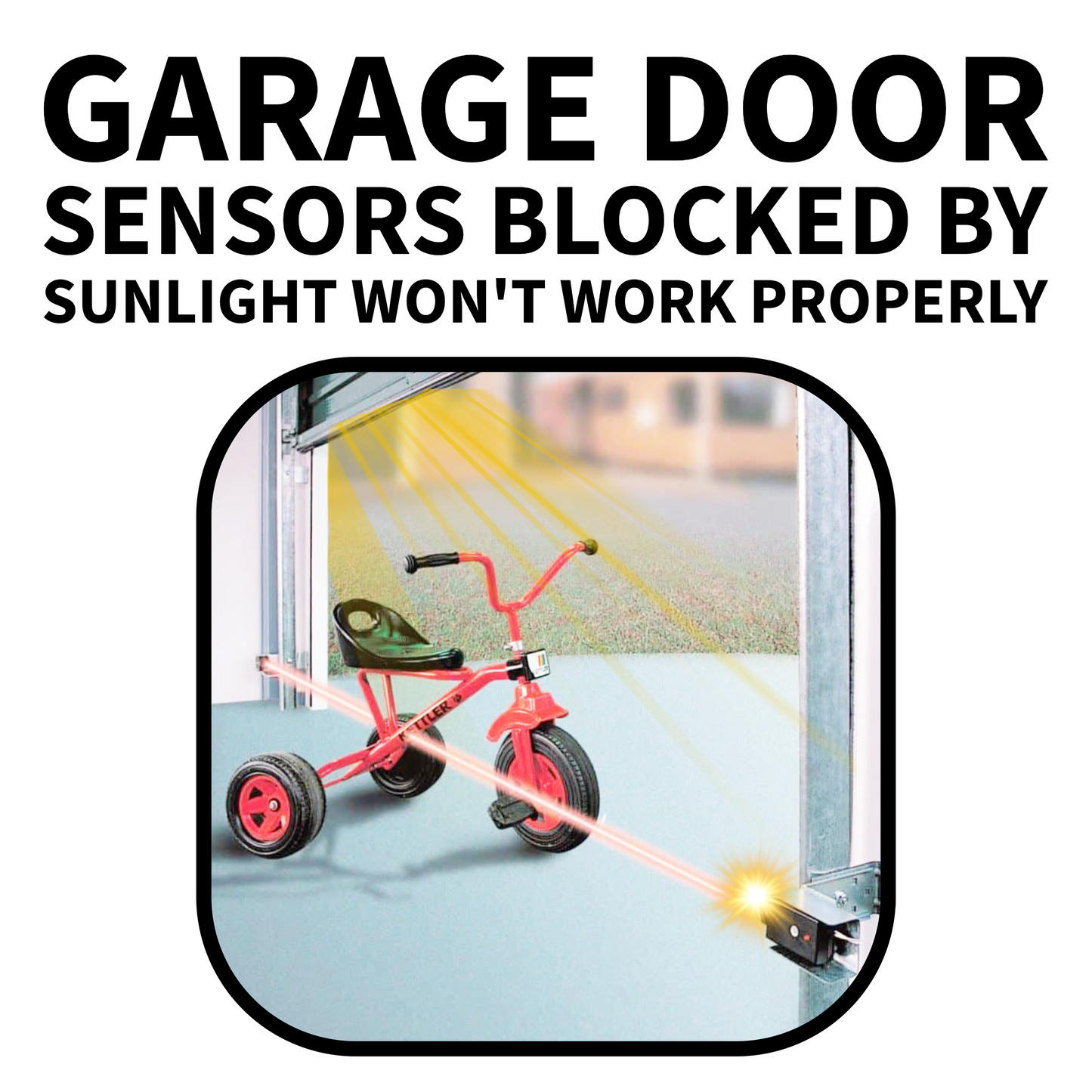 Garage Door Sun Sensor Shield for Linear Garage Door Sensors