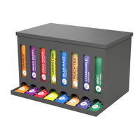 Drink Packet Organizer 8 slot open top dispenser in Matte Black, for slim stick packets